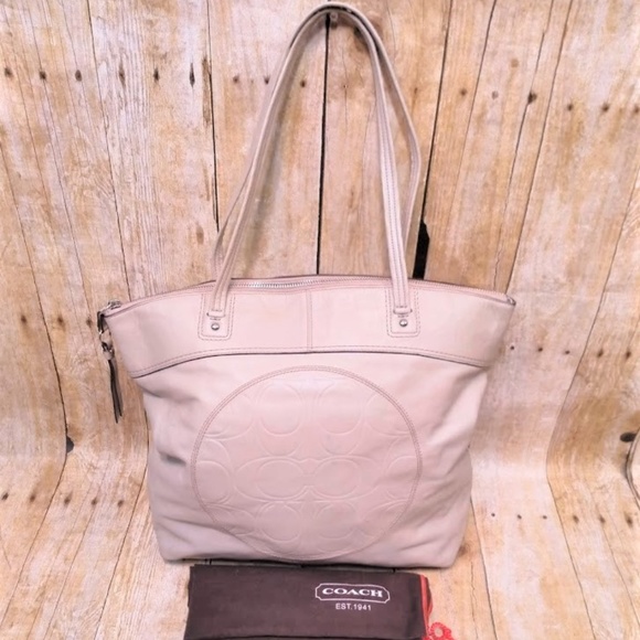 COACH LEATHER TOTE BAG - Picture 1 of 7